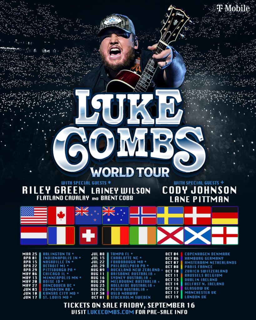 luke combs world tour flag