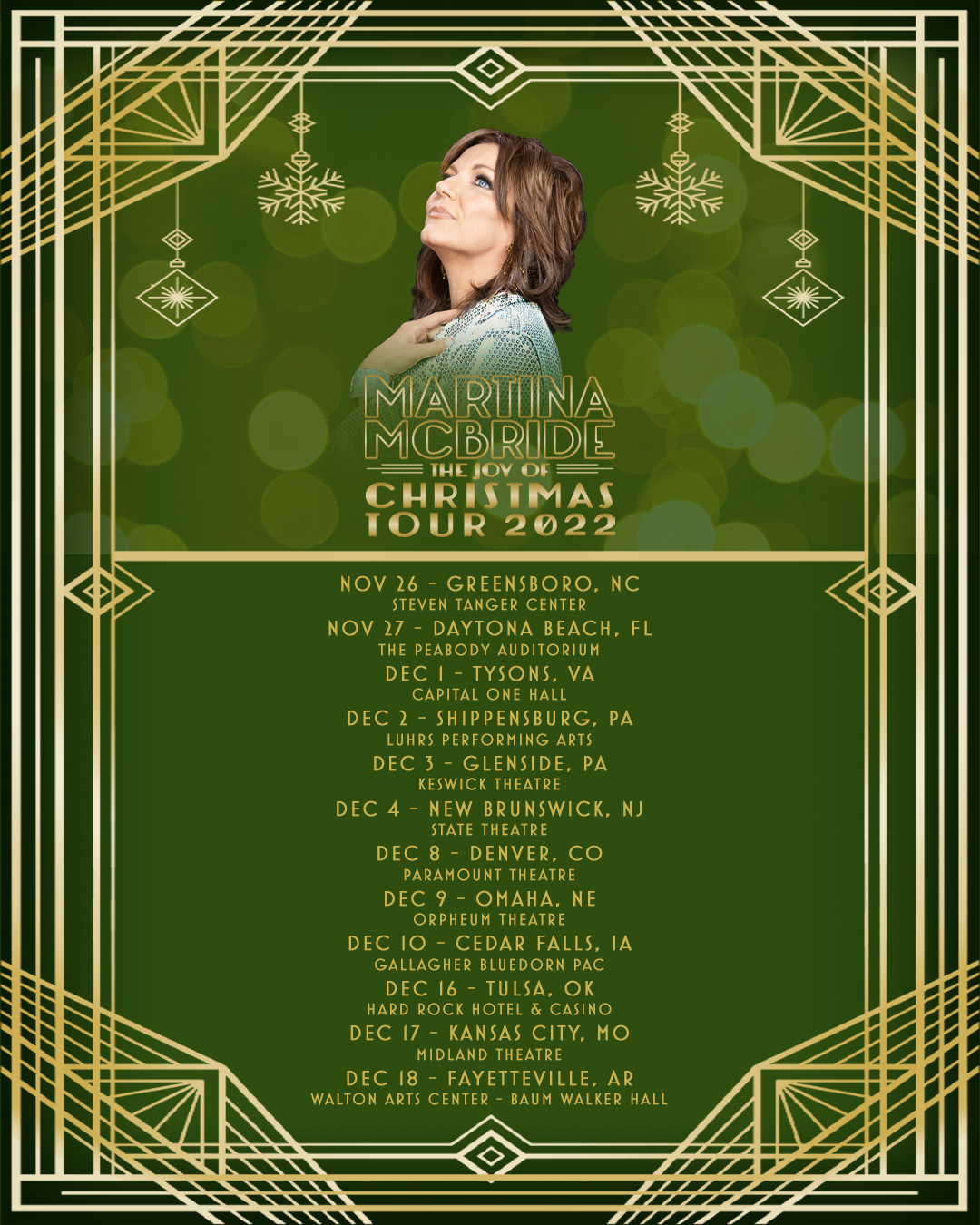 Martina McBride Announces The Joy of Christmas Tour 2022 Hometown
