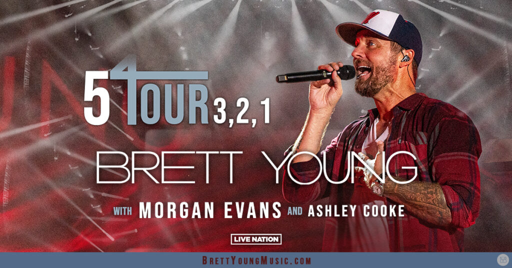 Brett Young Announces 2023 “5 Tour 3 2 1” Tour Dates Hometown Country
