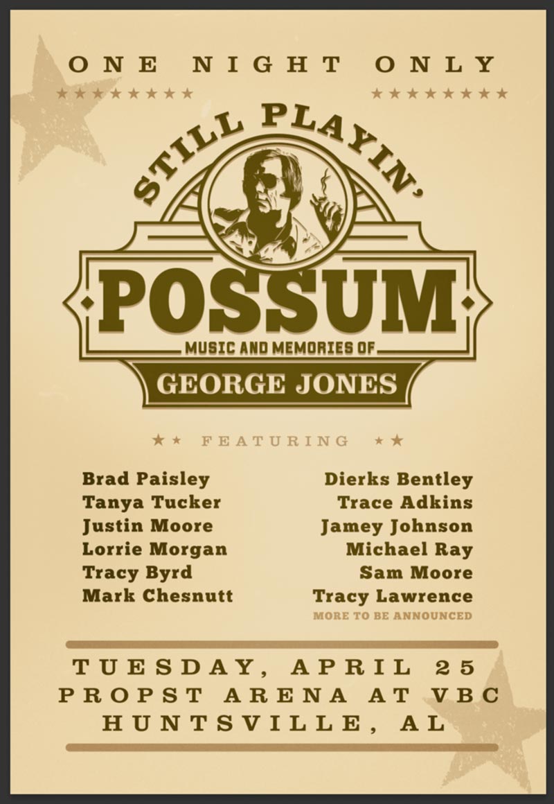 "Still Playin' Possum" Event to Honor George Jones - Huntsville, AL