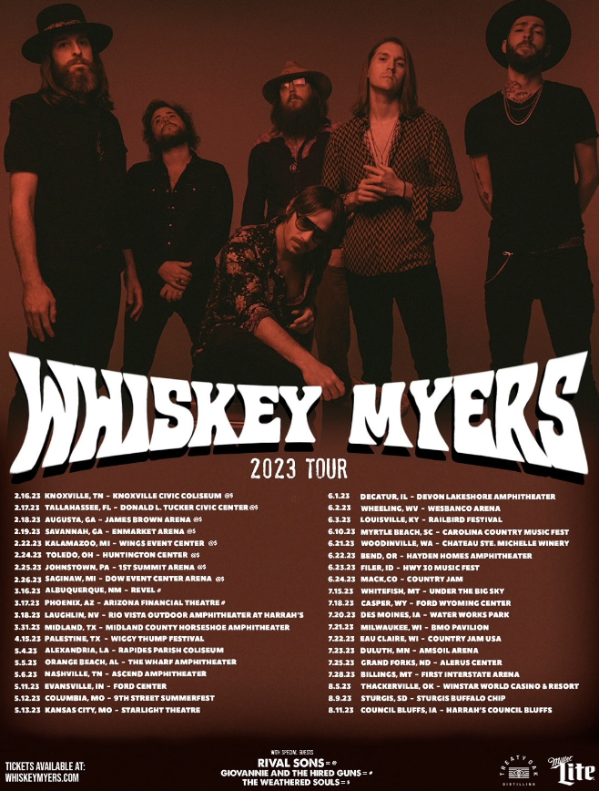 whiskey myers tour california