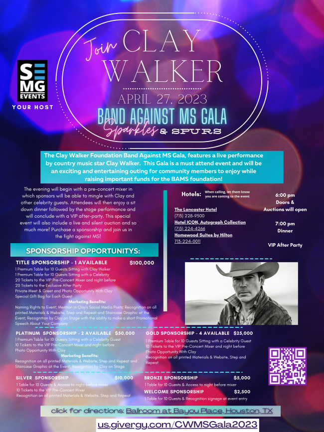 Clay Walker's Band Against MS Gala - Houston, TX