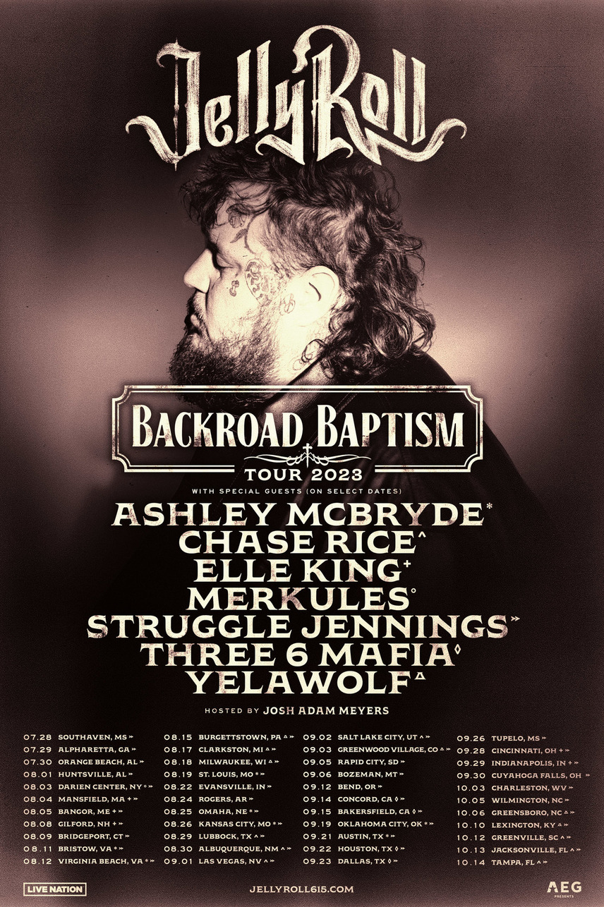 Jelly Roll Announces Backroad Baptism Tour Hometown Country Music