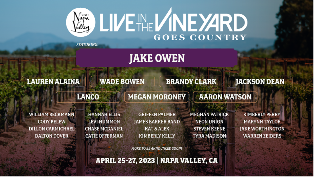Live in the Vineyard Goes Country - Napa Valley, CA