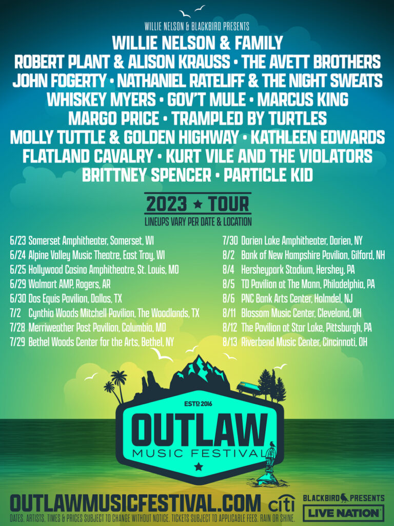 Willie Nelson Announces 2023 Outlaw Music Festival Tour Hometown