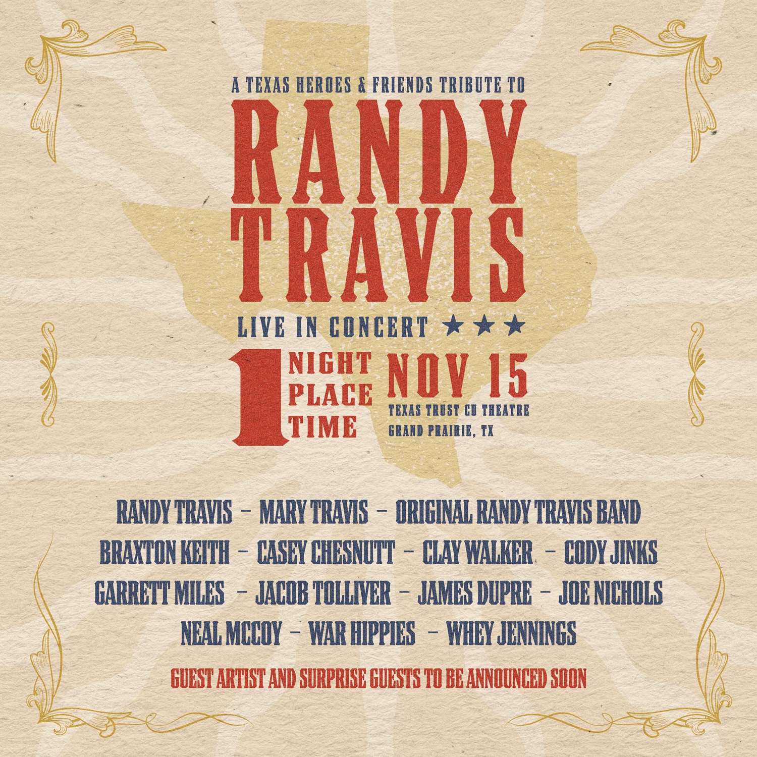 A Texas Heroes & Friends Tribute to Randy Travis - Grand Prairie, TX