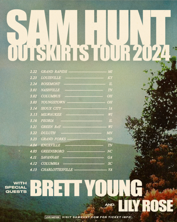 Sam Hunt Announces Outskirts Tour 2024 Hometown Country Music