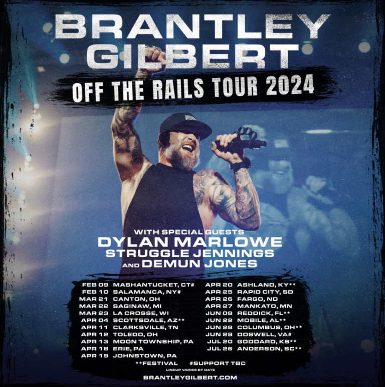 Brantley Gilbert Announces “Off the Rails Tour 2024” Hometown Country