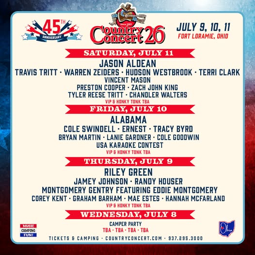 Country Concert '26 - Fort Loramie, OH